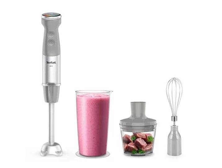 Tefal Quickchef+ Stabmixer, Powelix-Klingentechnologie, 20 Geschwindigkeitsstufen, Turbomodus, kompaktes Design, Schneebesenaufsatz, 800 ml-Dosierbecher, Silence-Modus, Softgrip-Griff, HB673B30