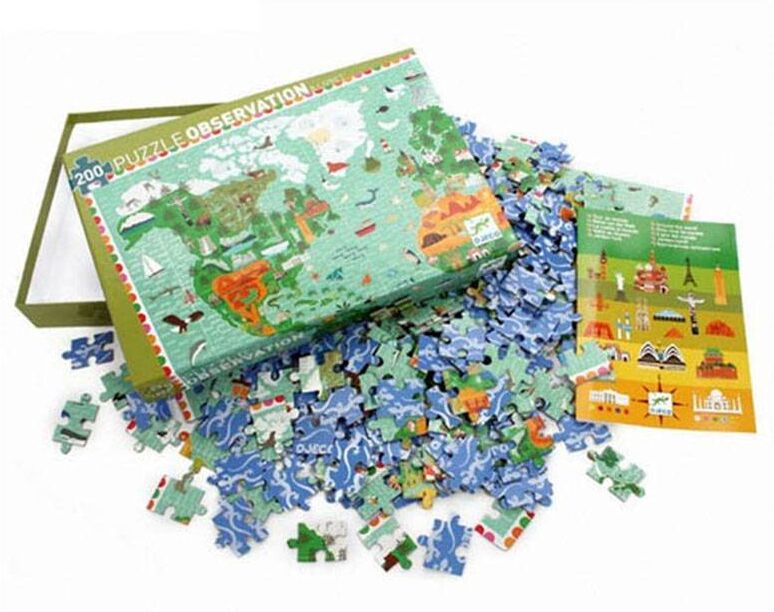 Djeco Puzzle Observation - Tour du monde 200 piéces + livret