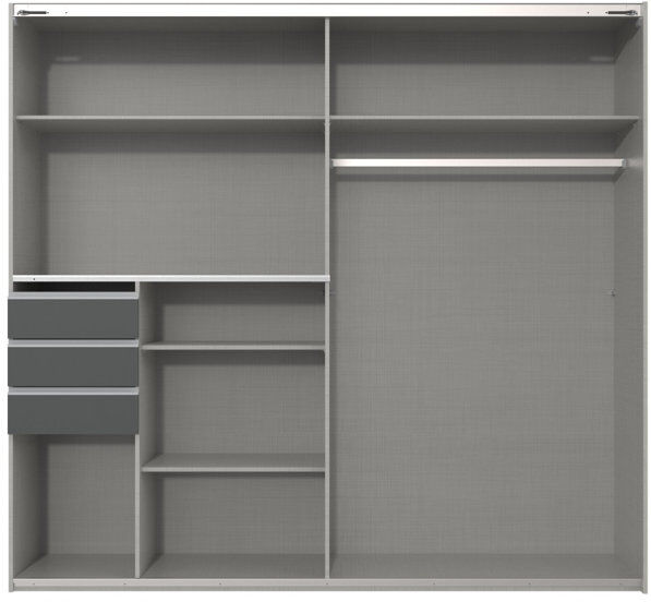 Brayden Studio SAIGON Wardrobe Matt black 210cm H X 225cm W X 64cm D