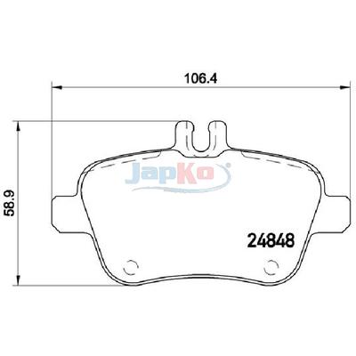 JAPKO Bremsbelagsatz, Scheibenbremse 510501 Hinterachse für Mercedes INFINITI