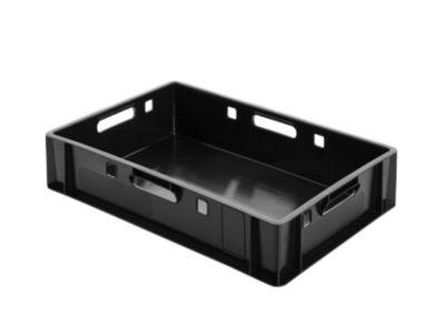 Euro Box Fleischkasten, lebensmittelecht, Inhalt 25,3 L, geschlossene Version, schwarz