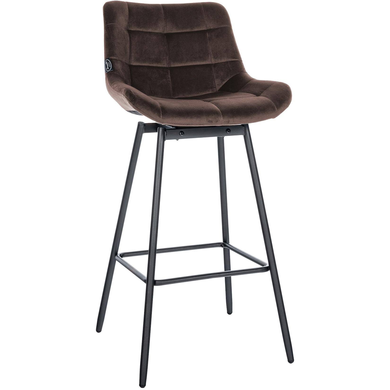CLP Barhocker Weston Schwenkbar Samt - Farbe: braun, Material: Samt