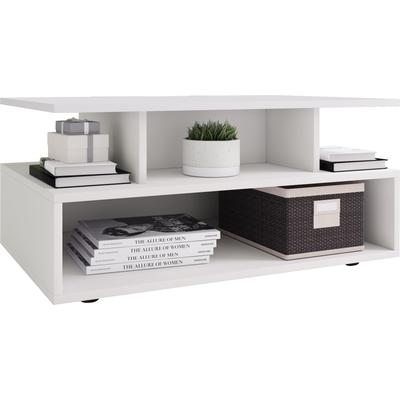 Couchtisch VCM "Holz Sofatisch Couchtisch Wohnzimmertisch Esila", weiß, B:80cm T:50cm, Tische, Couchtisch