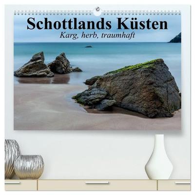 Schottlands Küsten. Karg, herb, traumhaft (hochwertiger Premium Wandkalender 2027 DIN A2 quer), Kunstdruck in Hochglanz