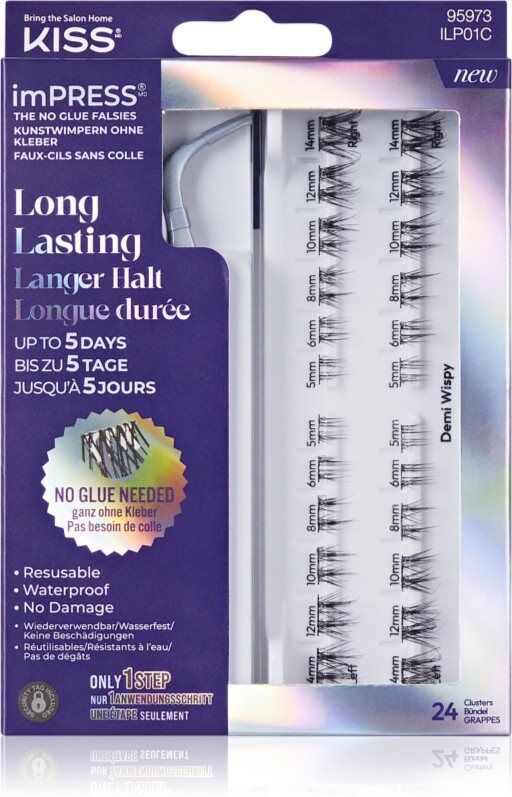 Kiss imPRESS LongLasting self-adhesive cluster lashes 01 20 pc