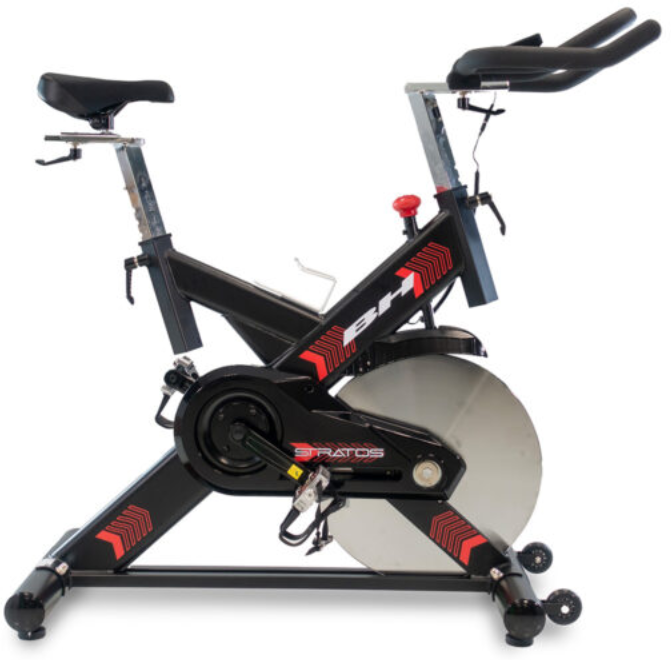Bicicleta Ciclo Indoor BH Stratos H9178B  para uso semiprofesional: Treinamentos exigentes, postura perfeita e máximo conforto para o teu ritmo indoor