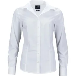James & Nicholson Damen Popeline Business Bluse langarm JN641 white L
