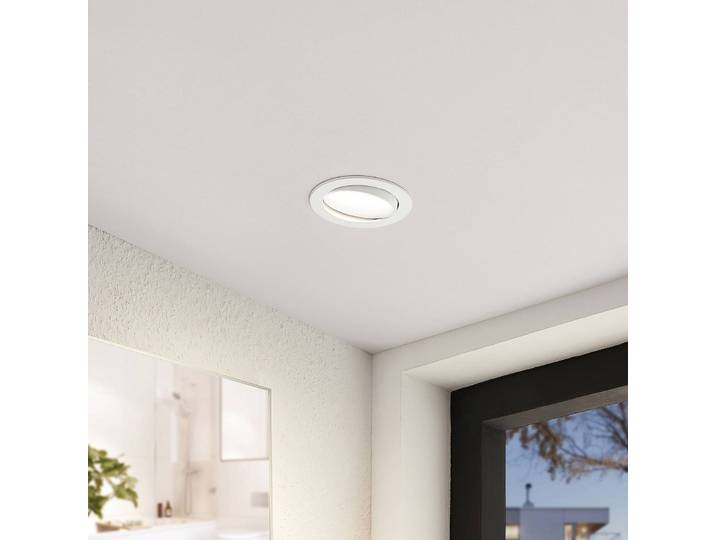 Arcchio LED-Einbaulampe Katerin, weiß, schwenkbar, 3er-Set Katerin Arcchio, dimmbar, weiß / opal, für Badezimmer, Kunststoff, Modern
