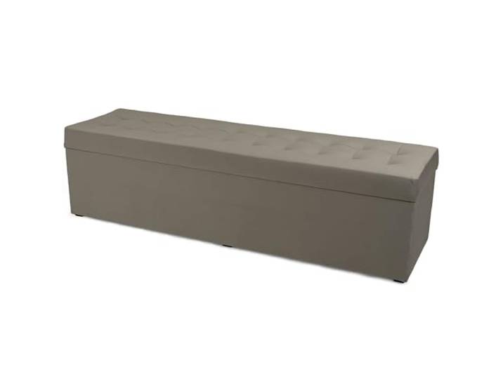 MG Design Polsterhocker 45 x 160 cm Grau mit großem Stauraum (ca. 190 L), bis 300 kg belastbar, weich mit dezentem Schimmer, pflegeleicht – Wohnbereich, Schlafraum & Flur