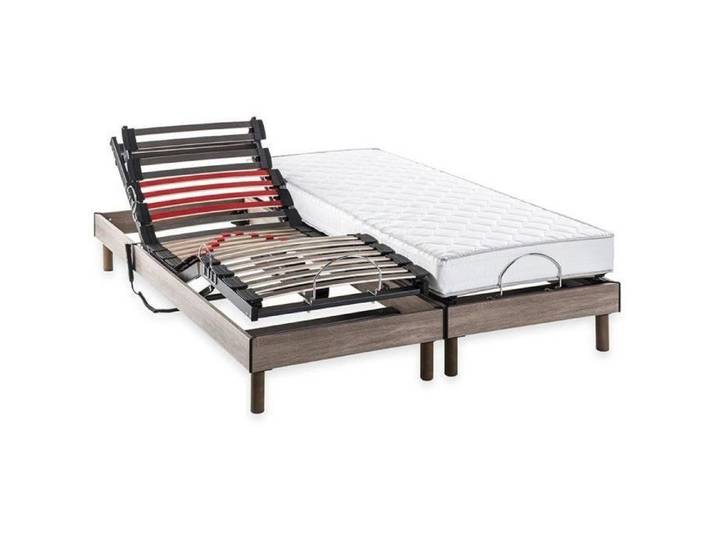 Ensemble matelas+sommier relaxation électrique COMFORT - 2x90x200 cm - Matelas mousse - DEKO DREAM Samba