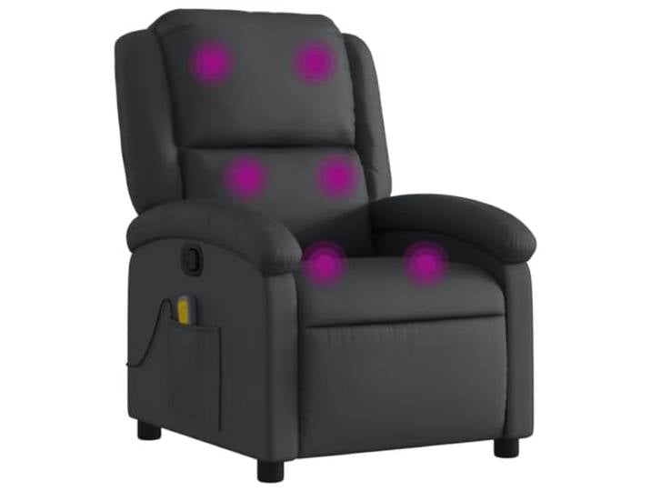 vidaXL Massagesessel Relaxsessel Echtleder Schwarz