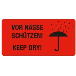 EICHNER Verpackungsetiketten Hinweis »Vor Nässe schützen!« rot, 10x5 cm