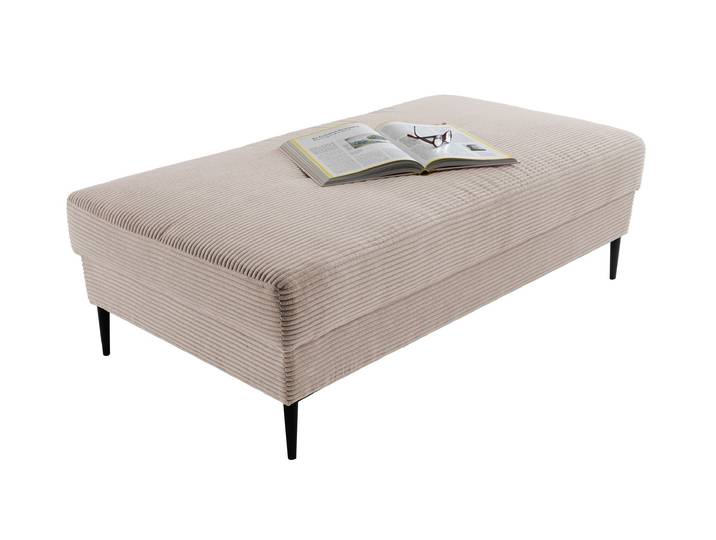 Hocker Sitzhocker 140 x 75 cm Cordbezug beige - SUMMER