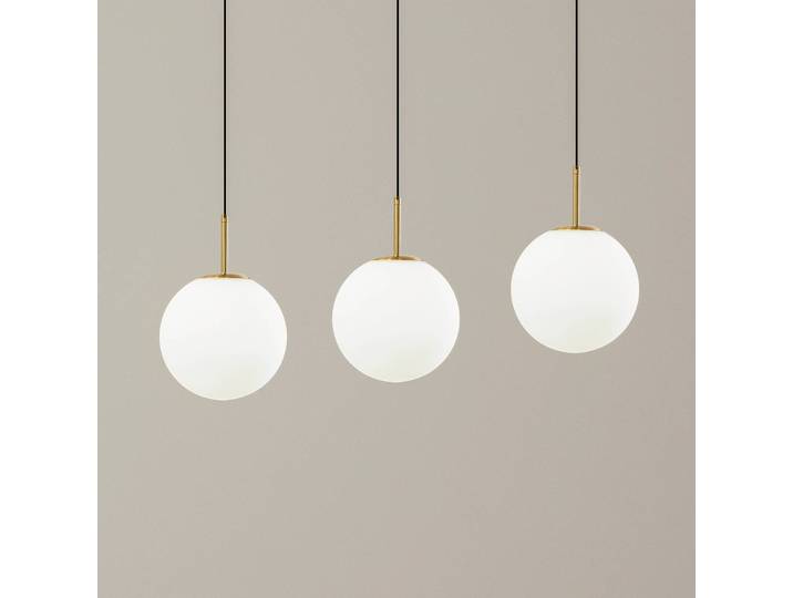 Glas Hängeleuchte Joran Lucande, weiß / opal, für Wohn- / Esszimmer, Glas, Modern