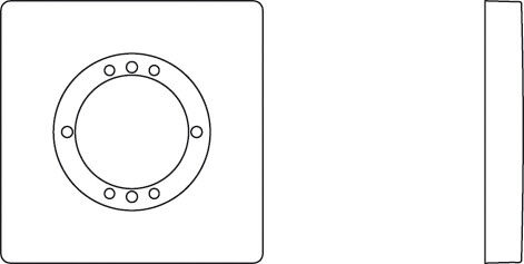 Ideal Standard 2000 rosace A1504AA 83 x 83 mm, chromé