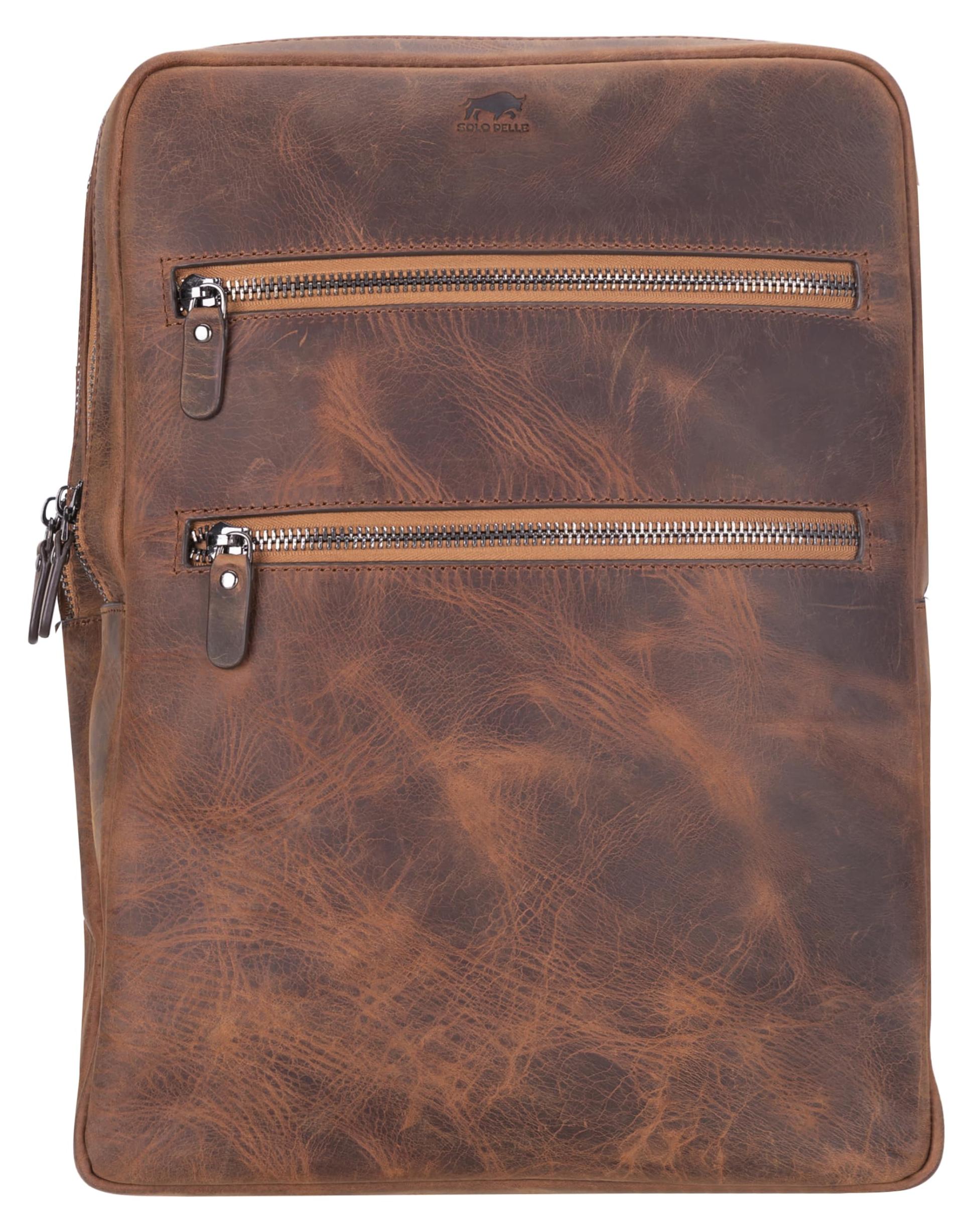 Solo Pelle Leder Rucksack Backpack Tasche Model: Castle Echtleder