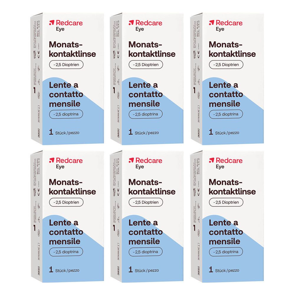 Redcare Monatslinse -2,5dpt 6 Stück Kontaktlinsen