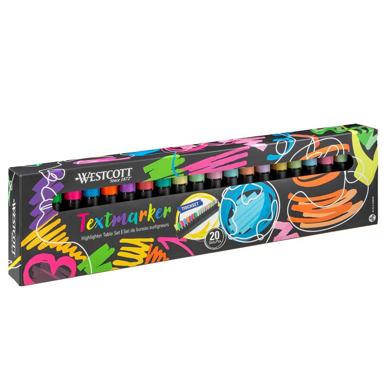 WESTCOTT Textmarker, 20 verschiedenen Farben E-744250 00