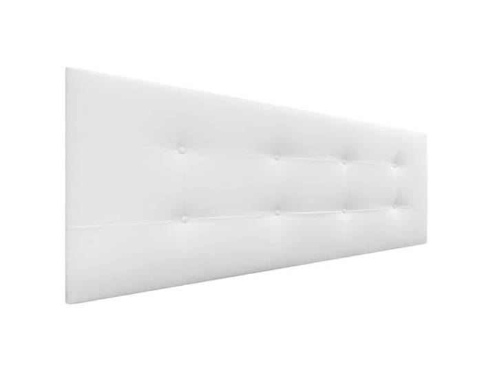 DHOME Kopfteil, gepolstertes Bett Kopfteil 8cm dick. Gepolstertes Kopfteil ACUALINE Stoff und Kunstleder. Bett-Kopfteile (Stoff Weiß, 145cm (Betten 120/135/140))