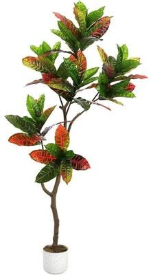 YUN 5ft Artificial Fiddle Leaf Fig Tree, Faux PEVA Leaves with Pot for Indoor Home Office Decor