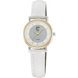 ETT Eco Tech Time ELS-12163-41L Solaruhr für Damen mit Lederband Weiß