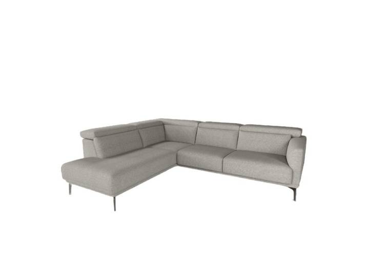 Rom Kingston Ecksofa Bezug in Chenille, mit Kopfteilverstellung - links manuelle Kopfteilverstellung Modern, Zeitlos