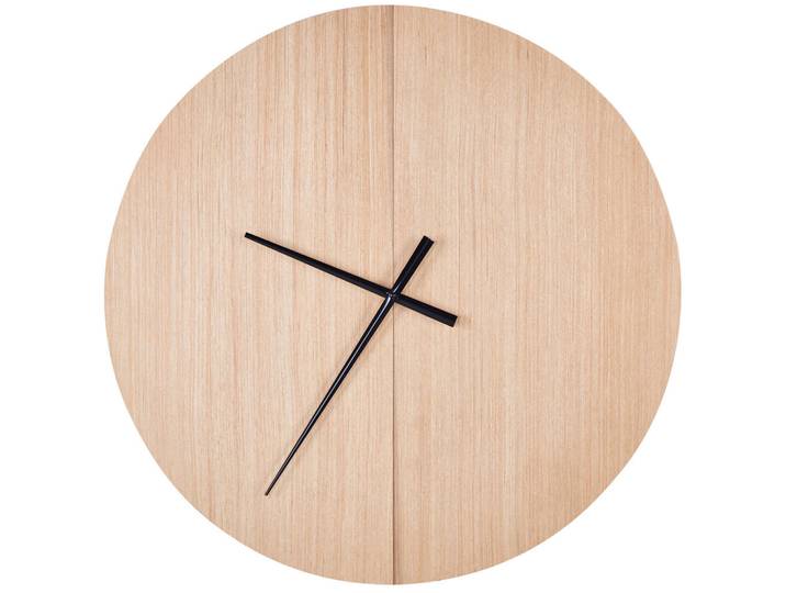 Beliani Wanduhr heller holzfarbton Cabic, Hellbraun, 60x60x1 cm, Dekoration, Uhren, Wanduhren