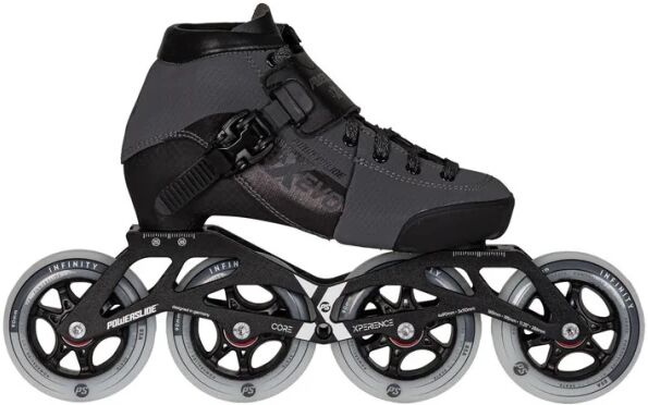 Inline Speed Skates Powerslide Triple X Evo (Dark Grey - 2-4.5)  - Black;Grey - Size: 2-4.5 UK