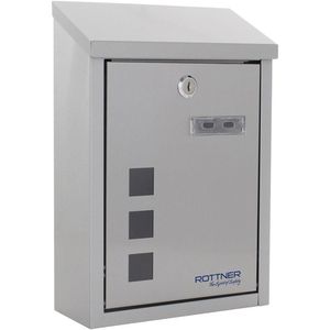 Rottner Briefkasten T06047, Casa Inox, silber, Edelstahl, 22x32,5x10cm, mit Sichtfenster