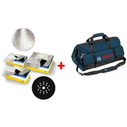 Bosch Professional, Werkzeugkoffer, 153 tlg. Trockenbau-Set Schleifpapier Set inkl.Schleifplatte & Tasche (153 Teile)