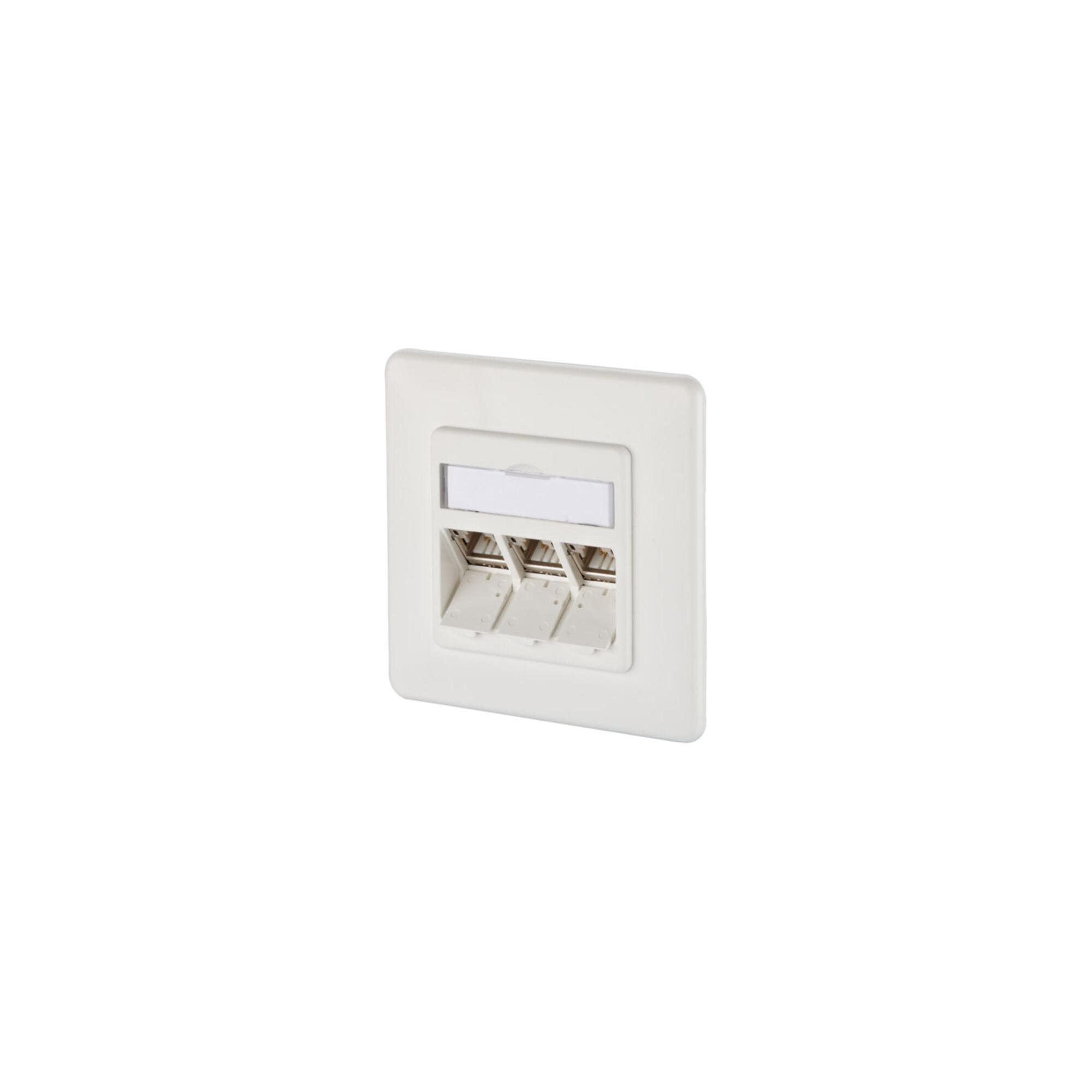 Metz Connect Anschlussdose Cat.6A 3xRJ45 UP rws TN E-DATmod-3UP-rws (1309131002-E-90)