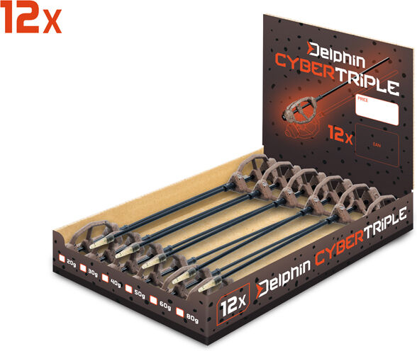 Cask feeder plomb Delphin CyberTriple 60g Silver, Gray 60g