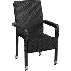 Polyrattan Gartenstühle Yoro - Schwarz