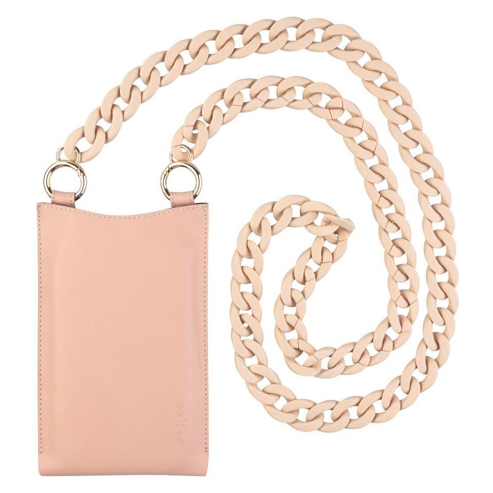 Fixed - Universal Shoulder Bag Venezia Leather (FIXVEN-PPI) - for Mobile Phones 7" - Pink (Universal) (FIXVEN-PPI)
