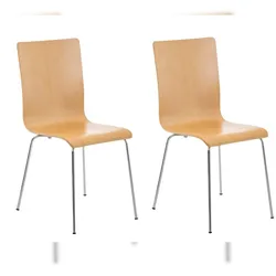 Décoshop26 - Set aus 2 Küchenstühlen aus Naturholz und Metall CDS10069 CDS10069
