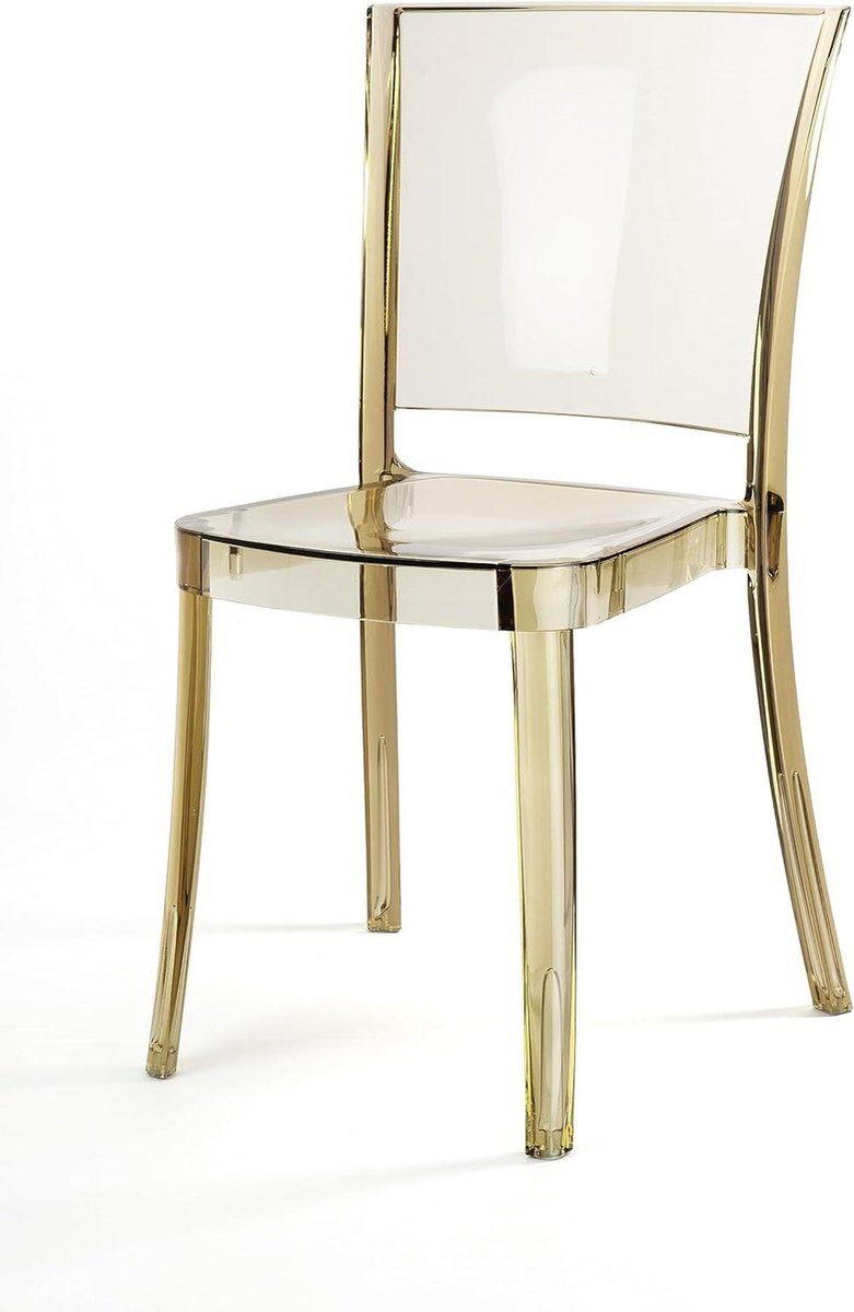 Transparante Polycarbonaat Stoel Amber - Stapelbare Moderne Stoel - Hoogte: 85 cm