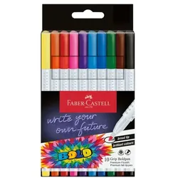 Faber-Castell (Schule) Filzstifte »Grip Boldpen« 10 Stück grau