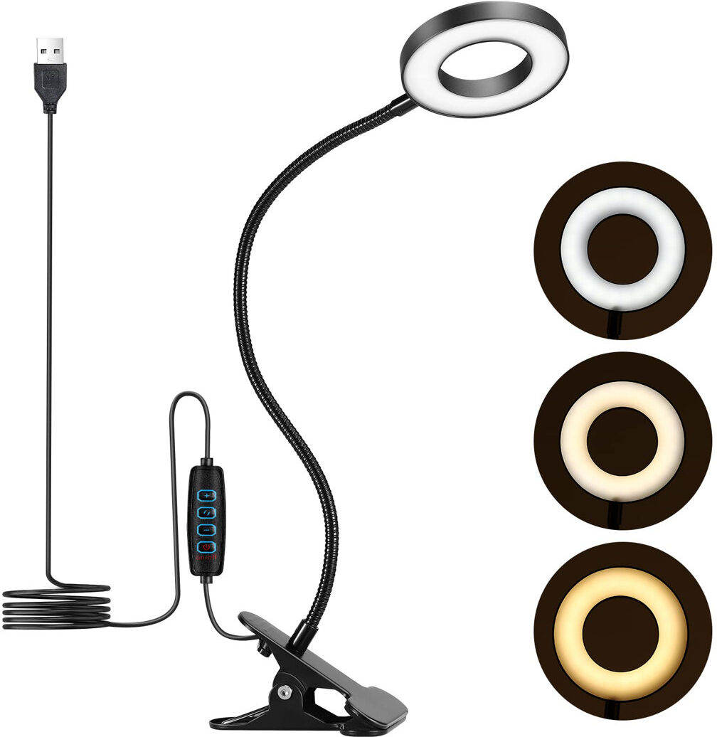 Metro Cadrian Clip On Lamp Grey 15cm H X 10.5cm W X 8.8cm D