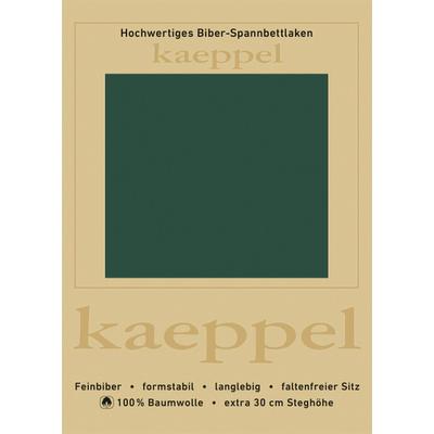 Spannbettlaken KAEPPEL "Spannbettlaken Biber", grün, L:200cm, Biber, Obermaterial: 100% Baumwolle, Bettlaken, Spannbettlaken, 100% Baumwolle, kuschelig weich ideal für Winter