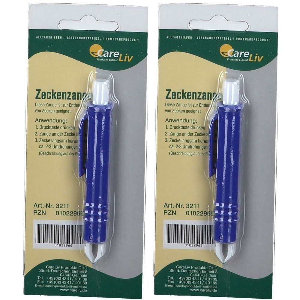 Zeckenzange Kunststoff 2x 2x1 St