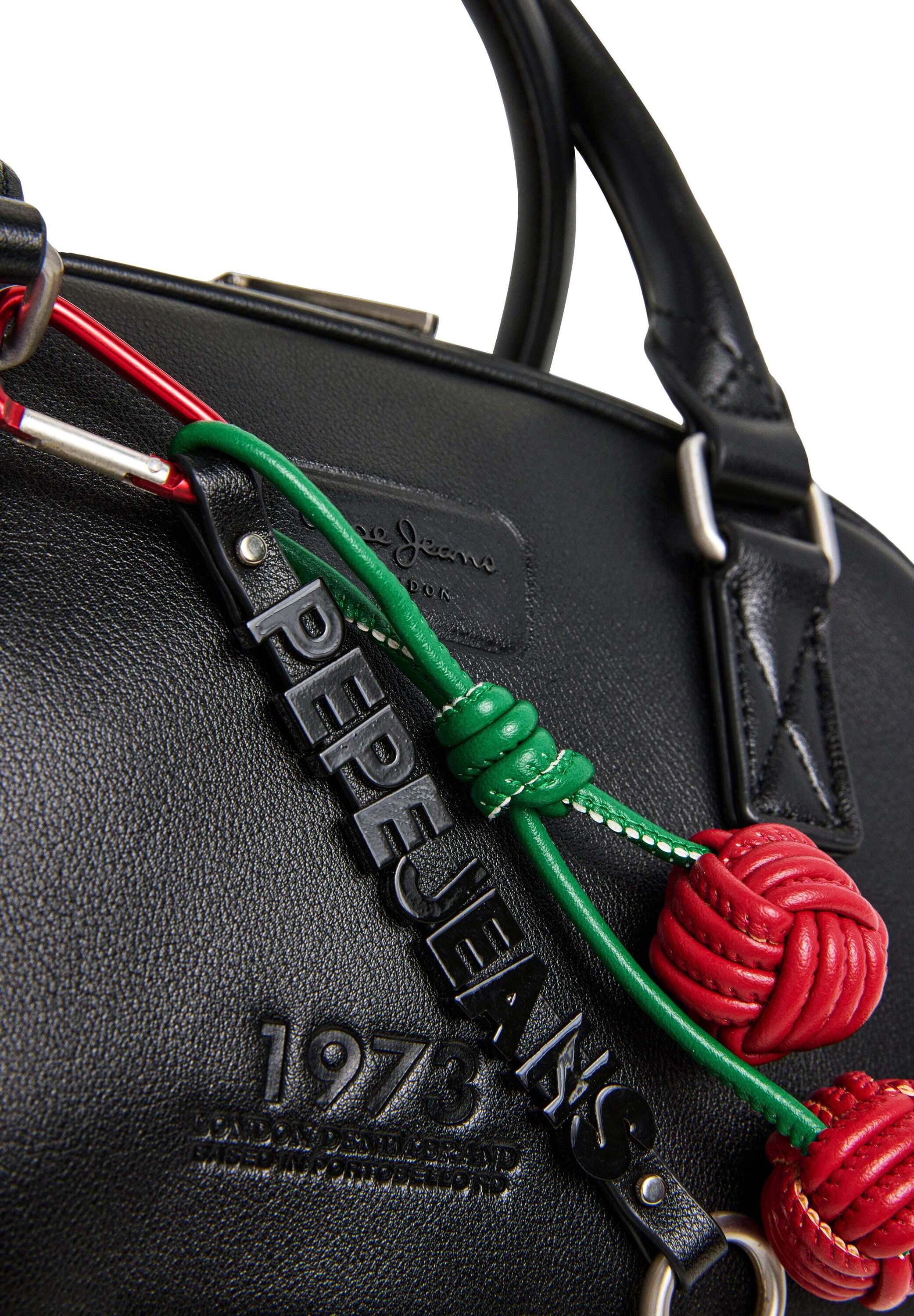 Handtasche PEPE JEANS "Handtasche BAWLY CHERRY", Damen, Gr. onesize, schwarz, 100% Polyurethan, Taschen Handtasche