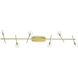 Ideal Lux Wand-/Deckenleuchte MARACAS, 6-flammig, inkl. G4 2W 3000K, Messing satin / klar IDEA-200361