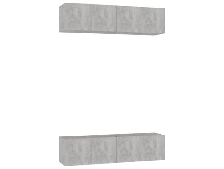 LKJephalotrop 4er Set TV Wandboard Hängeschrank Betongrau 60x30x30 cm Platzsparende Lowboards zur Wandmontage schaffen Ordnung im Wohnzimmer. Robustes Design mit Pflegeleichter Oberfläche.