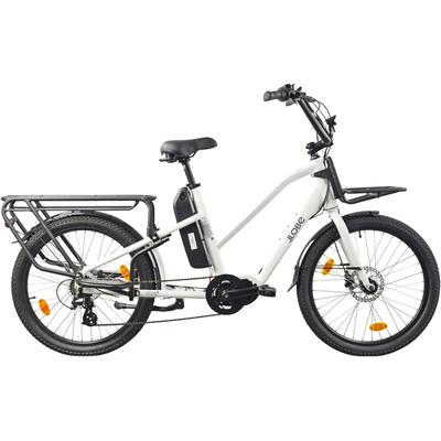 E-Bike LLOBE "Cargo City E-Bike Cargado" Gr. 42, weiß, weiß, Elektrofahrräder, 42cm, 24 Zoll (60,96cm)