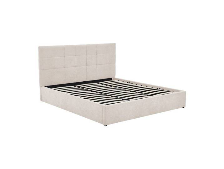 Lit coffre 180 x 200 cm - Tissu - Beige - HOPEYA