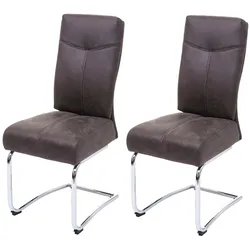 Décoshop26 - Set aus 2 bequemen und modernen Esszimmerstühlen in grauem Wildlederimitat 04_0000406