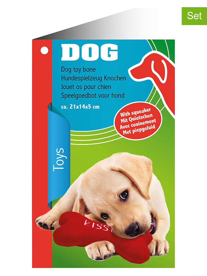 Edco 2er-Set: Hundespielzeuge in Rosa/ Rot - (B)21 cm (Überraschungsprodukt) - onesize