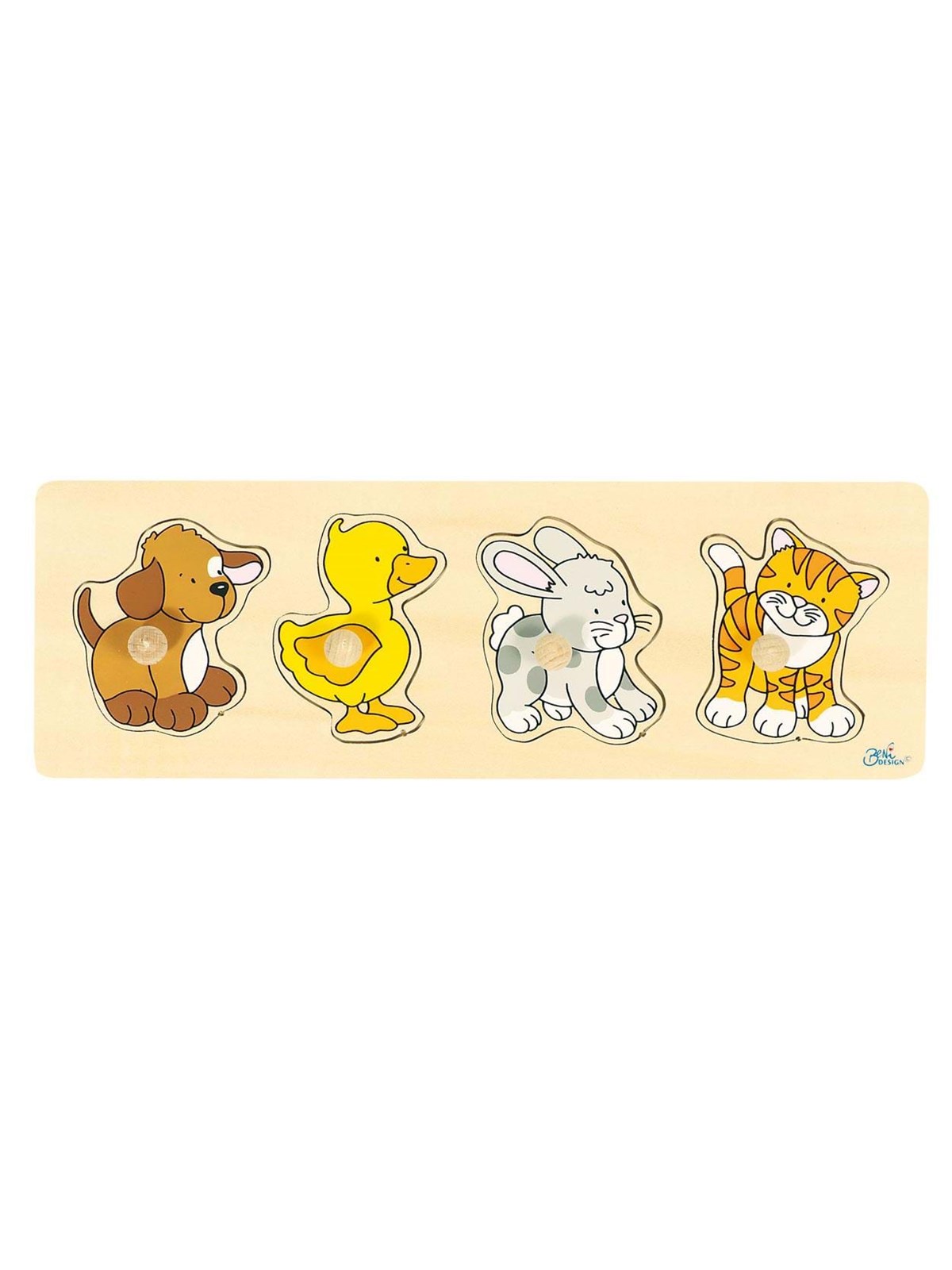 Goki Wooden Bubble Puzzle Dog Duck Rabbit Cat