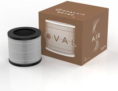 OVAL AIR H13 True HEPA Filter Replacement Combined with Activated Carbon Filter and Pre-filter - 5.9' X 6.92' X 6.92'