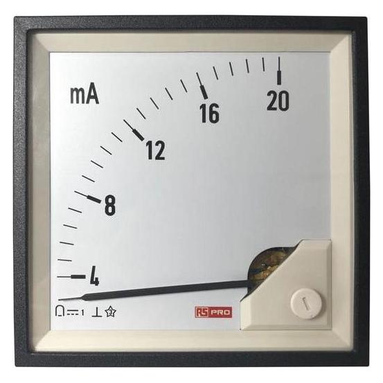 RS PRO Amperemeter 20 (Input)mA DC Drehspule, 92mm (1862502)